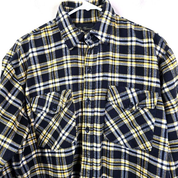 The Vermont Flannel Co Mens Long Sleeve Plaid Cotton 2 Pocket Flannel Small - Picture 3 of 6